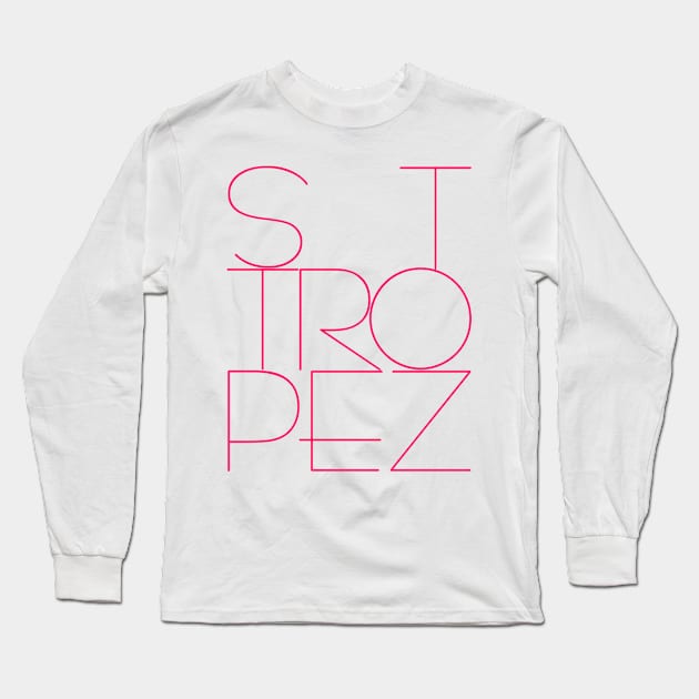 St. Tropez in Pink, background color also your choise, contact me. Long Sleeve T-Shirt by robelf